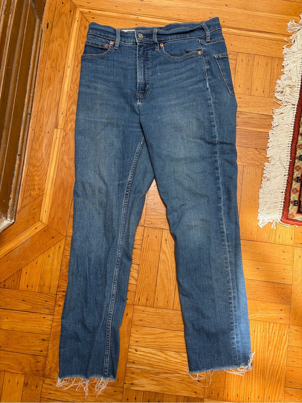 GAP Vintage Slim High-Rise Denim Jeans in Medium Blue